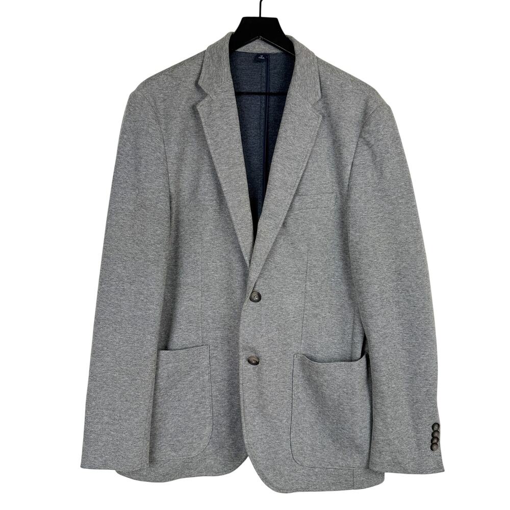 Jos. A. Bank Tailroed Fit Cotton Knit Blazer Jacket Gray Stretchy - M